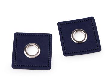 Ösen-Patches  Breite 30 mm ,Höhe 30 mm , Ø 8 mm, Dunkelblau Nickel